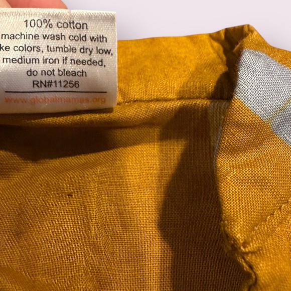 Global Mamas Mustard Yellow and White Sleeveless Dress Size Small - Picture 9 of 11